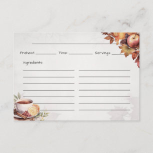 Cartão De Informações Warming WassailBasic Recipiente Card