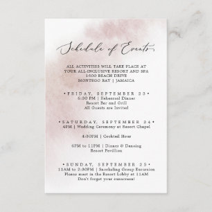 Cartão De Informações Wash de Aquarela Calendário de eventos de fim de