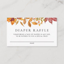 Watercolor Autumn Deixa Garland Fralda Raffle
