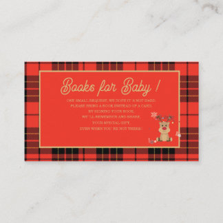 Cartão De Informações Watercolor baby shower books fo Enclosure Card