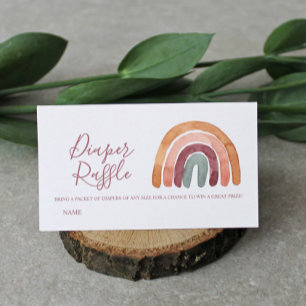 Cartão De Informações Watercolor Boho Chá de fraldas Arco-Íris Fralda Ra