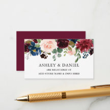 Watercolor Floral Burgundy Registry