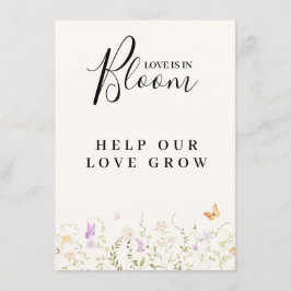 Cartão De Informações Watercolor Floral Love Is In Bloom Bridal Shower
