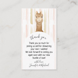 Cartão De Informações Watercolor Forest Alpaca Baby Animal Thank You