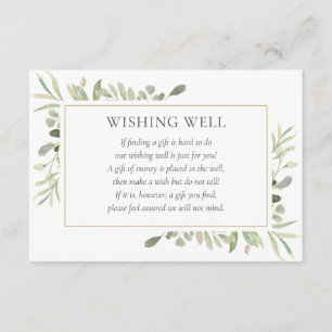 Cartão De Informações Watercolor Greenery Casamento Wishing Bem