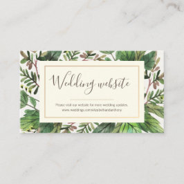 Cartão De Informações Watercolor Greenery e Woodsy Wedding