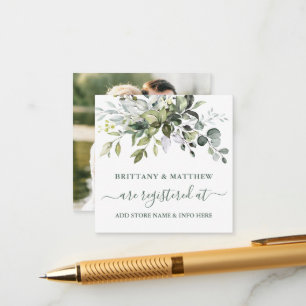 Cartão De Informações Watercolor Greenery Registry Foto Sage Green