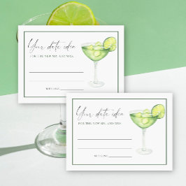 Cartão De Informações Watercolor Margarita Chá de panela Ideias Frasco