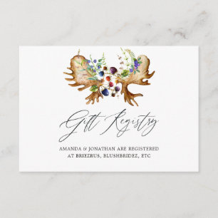 Cartão De Informações Watercolor Rustic Forest Wedding Gift Registry