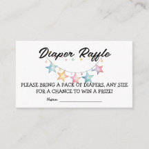 Watercolor Stars Pennant Chá de fraldas Raffle