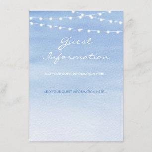 Cartão De Informações Watercolor String Luzes Casamento