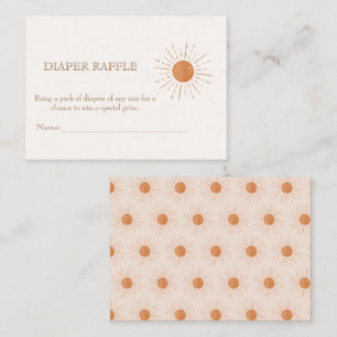 Cartão De Informações Watercolor Terracota Sun Retro Fralda Raffle