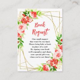 Cartão De Informações Watermelon Pomegranate Baby Shower Book Request