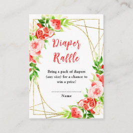 Cartão De Informações Watermelon Pomegranate Baby Shower Diaper Raffle