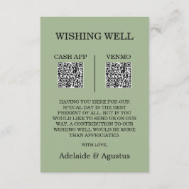 Cartão De Informações We Got Married Wishing Well Green Wedding