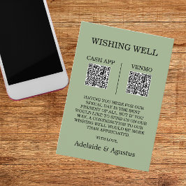 Cartão De Informações We Got Married Wishing Well Green Wedding