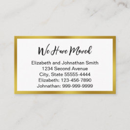 Cartão De Informações We Have Moved Script White Moving Announcement