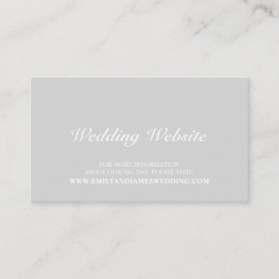 Cartão De Informações Web site cinzento elegante do casamento