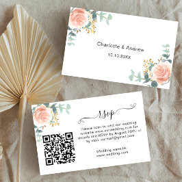 Cartão De Informações Web site de resposta ao casamento de rosa florinha