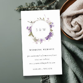 Cartão De Informações Website de Casamento de Wreath Floral Chic Meadow 