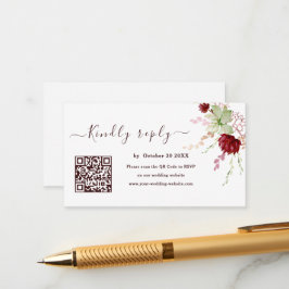 Cartão De Informações Website de Casamento RSVP de Código QR da Rustic B