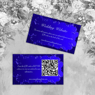 Cartão De Informações Website Elegante Royal Blue Wedding
