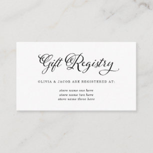 Cartão De Informações Wedding Charm   Registro de presentes em preto-e-b