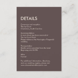 Cartão De Informações Wedding Peacock Botanical | Couture Enclosure Art