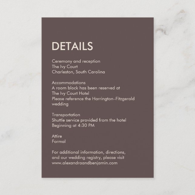 Cartão De Informações Wedding Peacock Botanical | Couture Enclosure Art (Frente)