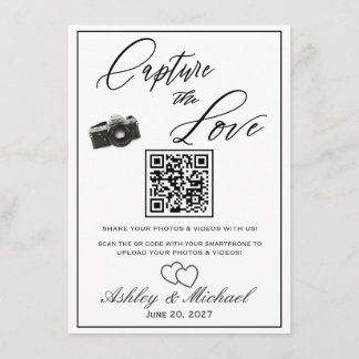 Cartão De Informações Wedding Photo QR Sign