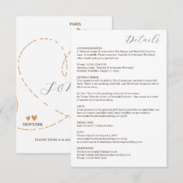 Cartão De Informações Wedding Plane Travel Flight Details