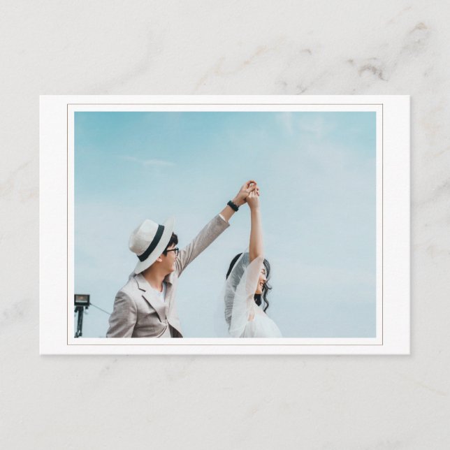 Cartão De Informações Wedding Save the Date with Photo Enclosure card (Frente)