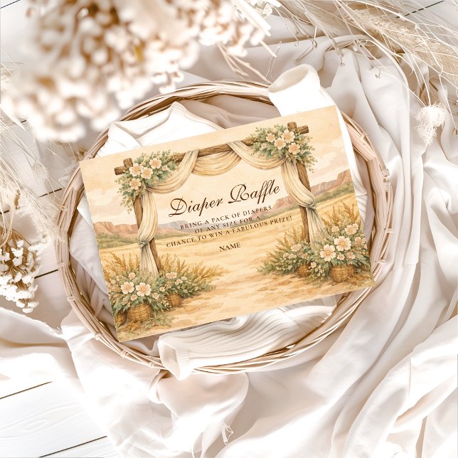 Cartão De Informações Western Desert Floral Arch Diapper Raffle  (Criador carregado)