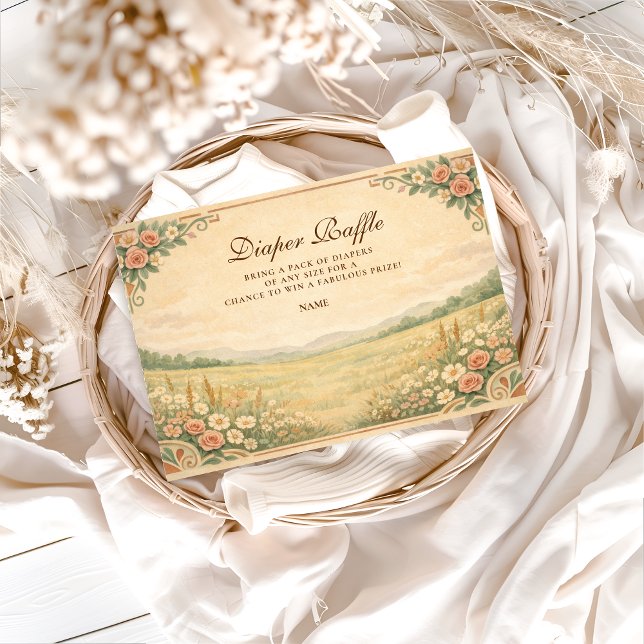 Cartão De Informações Western Desert Floral Diapper Raffle  (Criador carregado)