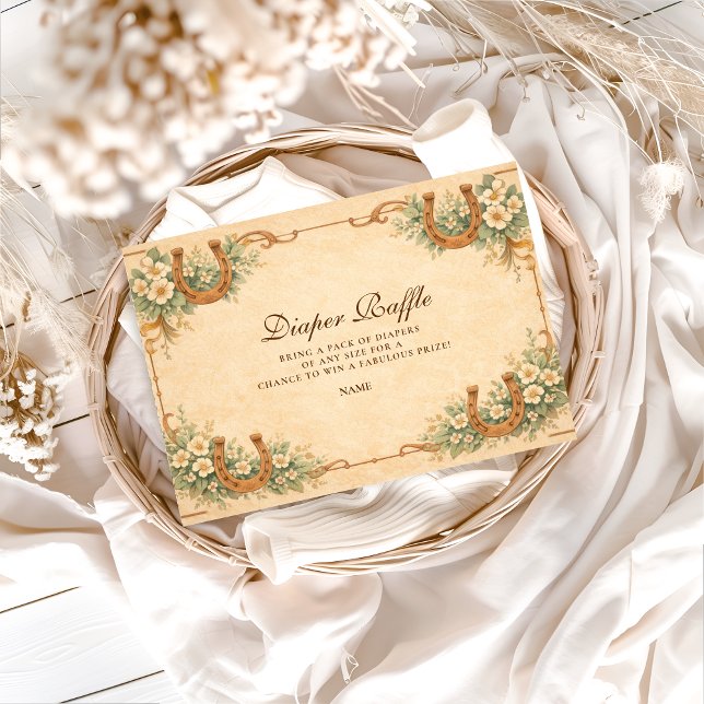 Cartão De Informações Western Desert Horseshoe Diapper Raffle  (Criador carregado)