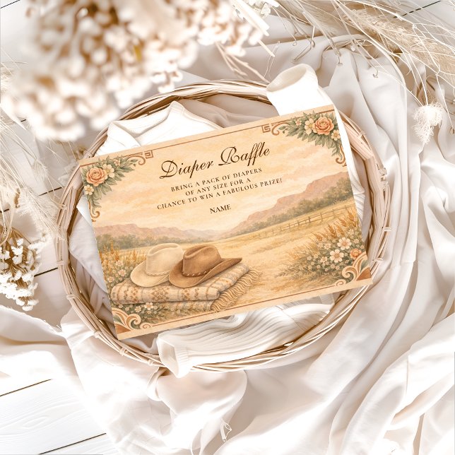 Cartão De Informações Western Desert Saddle Diapper Raffle  (Criador carregado)