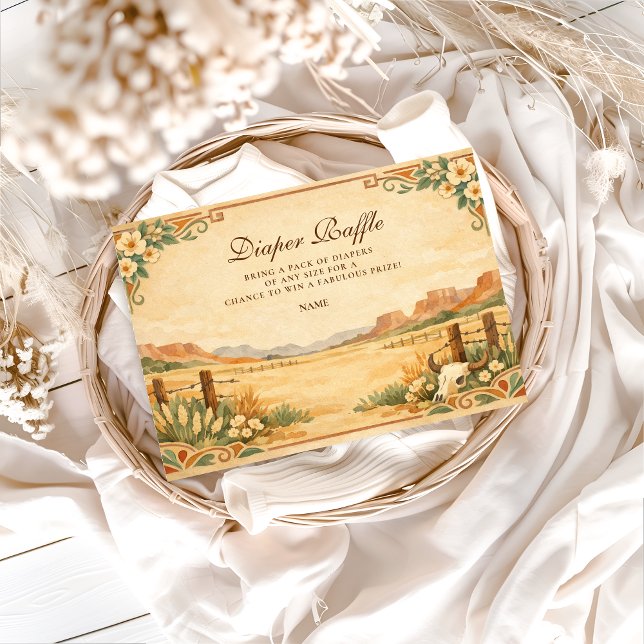 Cartão De Informações Western Desert Wildflower Diapper Raffle  (Criador carregado)