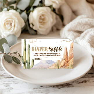 Cartão De Informações Western Diaper Raffle Ticket