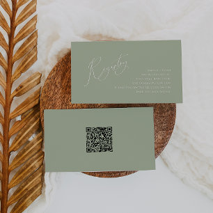 Cartão De Informações Whimsage Green QR Code Baby Registry