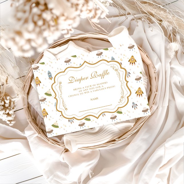 Cartão De Informações Whimsical Celestial Safari Diapper Raffle (Criador carregado)