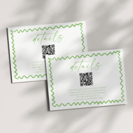 Cartão De Informações Whimsical Citrus Green QR Code Wedding Details