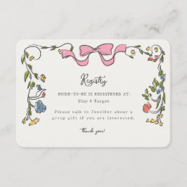 Cartão De Informações Whimsical Floral French Registry Invest Insert