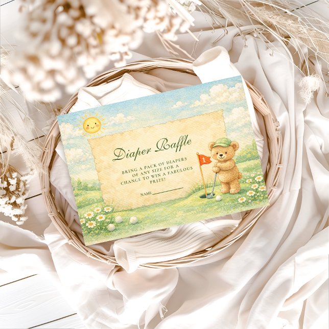Cartão De Informações Whimsical Golf Story Diapper Raffle (Criador carregado)