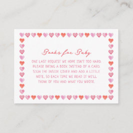 Cartão De Informações Whimsical Hearts Baby Shower Books for Baby