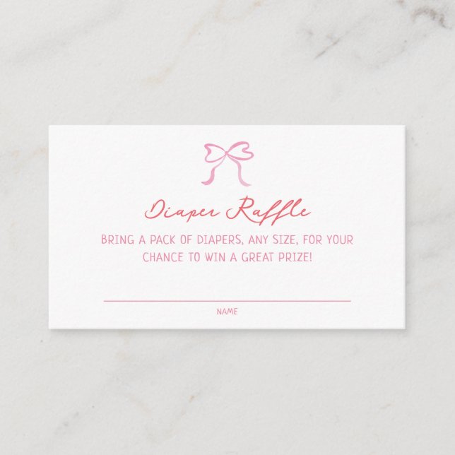 Cartão De Informações Whimsical Hearts Baby Shower Diaper Raffle (Frente)