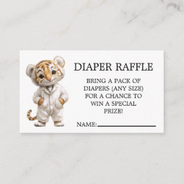 Cartão De Informações Whimsical Pajama Parade Tiger Diaper Raffle