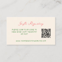 Whimsical Quirky Handwrite Gift Registry QR Code