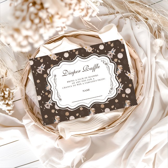 Cartão De Informações Whimsical Safari Animals Neutral Diapper Raffle (Criador carregado)