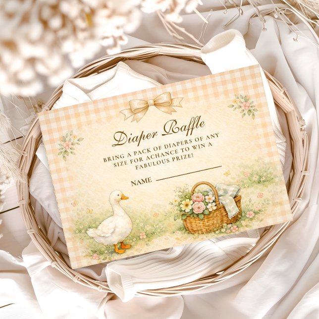 Cartão De Informações Whimsical Silly Goose Spring Diapper Raffle (Criador carregado)