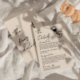 Cartão De Informações Whimsy Hand Written Drawn Quirky Wedding Details